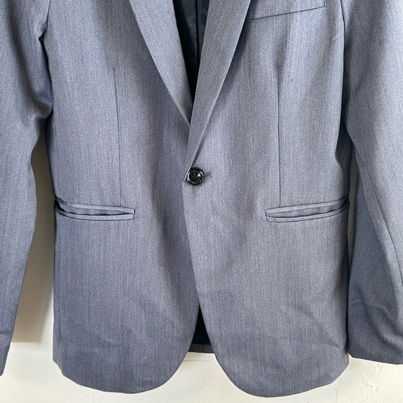 Morphine Grey Career Boyfriend One Button Lined Blazer Sz M - Picture 3 of 10